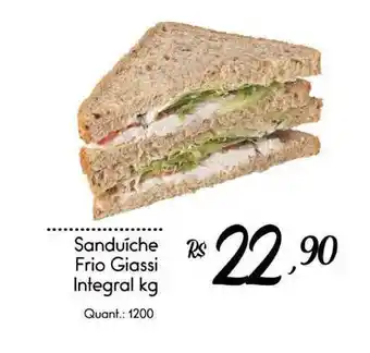 Giassi Supermercados Sanduíche Frio Giassi Integral 1kg oferta