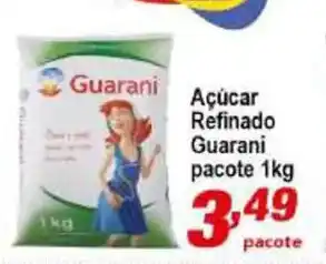 Acucar refinado Guarani pacote 1kg