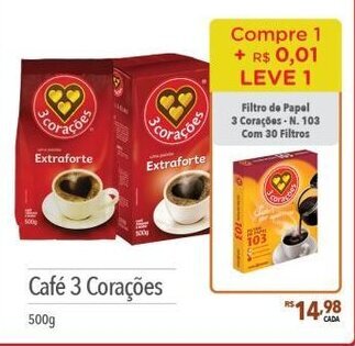 Supermercados Condor Cafe 3 Coracoes 500g oferta