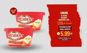 Federzoni Supermercados Creme de Ricota President Tradicional 200g oferta