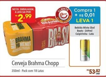 Supermercados Condor Cerveja Brahma Chopp 350ml pack com 18 latas oferta