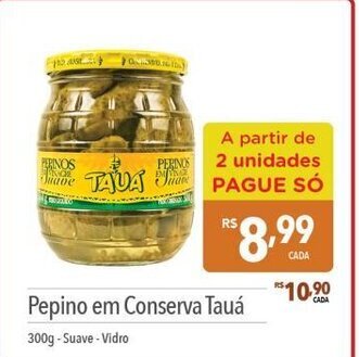 Supermercados Condor Pepino em Conserva Taua 300g oferta