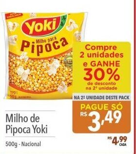 Supermercados Condor Milho de pipoca Yoki 500g oferta