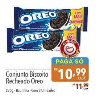Supermercados Condor Conjunto Biscoito Recheado Oreo 270g oferta