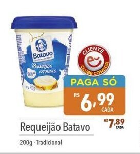 Supermercados Condor Requeijao Batavo 200g oferta