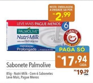 Supermercados Condor Sabonete Palmolive 85g oferta