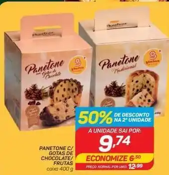 GBarbosa Panettone c/ gotas de chocolate/frutas oferta