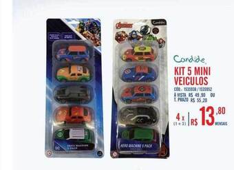 Candide kit 5 mini veiculos