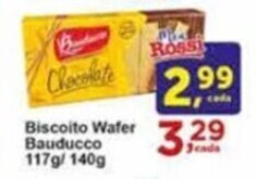Rossi Supermercado Biscoito Wafer Bauducco 117g/140g oferta