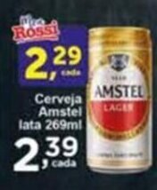 Rossi Supermercado Cerveja Amstel lata 269ml oferta