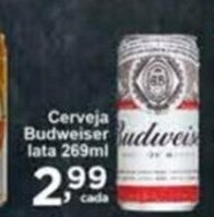 Rossi Supermercado Cerveja Budweiser lata 269ml oferta