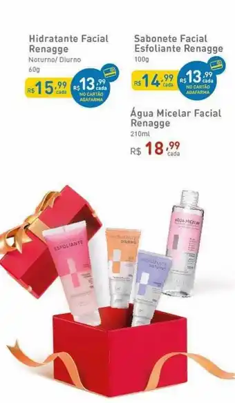 Hidratante facial renagge sabonete facial esfoliante renagge