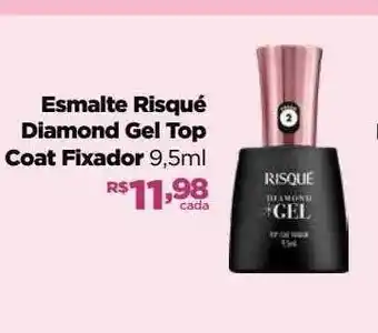 Farmácias Nissei Esmalte risqué diamond gel top coat fixador oferta