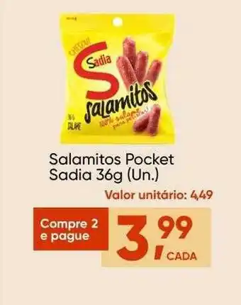 Imec Supermercados Salamitos pocket sadia oferta