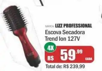 Escova secadora trend ion 127v marca lizz professional