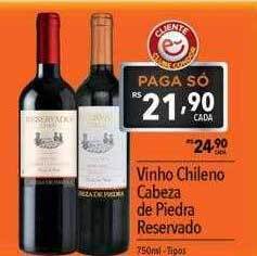 Supermercados Condor Vinho chileno cabeza de piedra reservado oferta