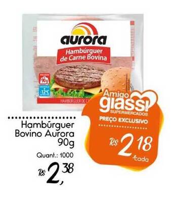 Giassi Supermercados Hambúrguer Bovino Aurora 90g oferta