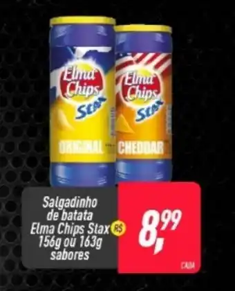 Frangolândia Salgadinho de batata Elma Chips Stax 156g ou 163g sabore oferta