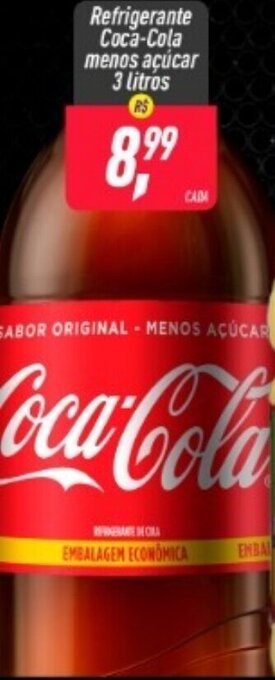 Frangolândia Refrigerante Coca Cola Menos Acucar 3L oferta