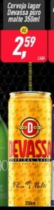 Frangolândia Cerveja lager Devassa puro malte 350ml oferta