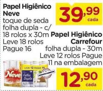 Carrefour Papel higiênico neve oferta