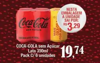 Supermercados Unidos Coca-cola sem açúcar lata oferta