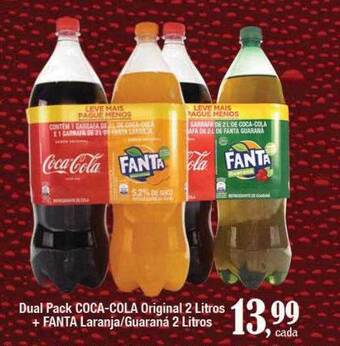 Supermercados Unidos Dual pack coca-cola original + fanta laranja guaraná oferta
