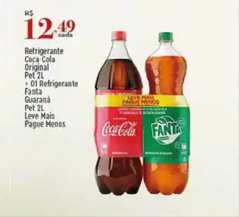 Supper Rissul Refrigerante coca-cola original pet + 01 refrigerante fanta guaraná pet mais menos oferta