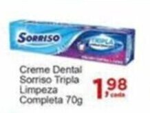 Rossi Supermercado Creme dental Sorriso Tripla Limpeza Completa 70g oferta