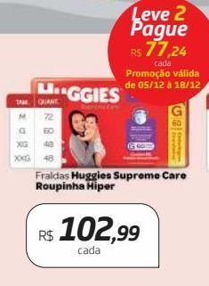 Drogal Fraldas huggies supreme care roupinha hiper oferta