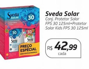 Drogal Sveda solar conj. protetor solar fps 30 125ml+protetor solar kids fps 30 125ml oferta