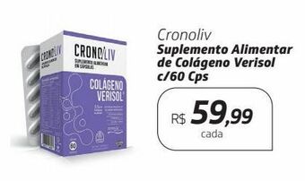 Drogal Cronoliv suplemento alimentar de colágeno verisol c/60 cps oferta