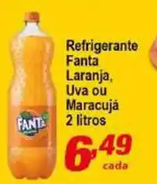 Refrigerante Fanta Laranja, Uva ou Maracuja 2L