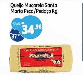 GoodBom Queijo muçarela santa maria peça-pedaço kg oferta