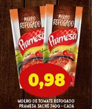 Supermercados Cristal Molho de Tomate Refogado Pramesa sache 340g oferta