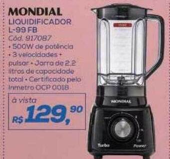 Lojas Colombo Mondial liquidificador l-99 fb oferta
