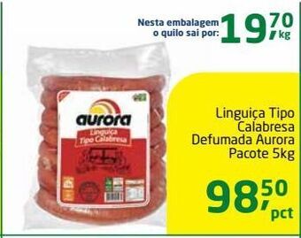 Tenda Atacado Linguiça tipo calabresa defumada aurora pacote 5kg oferta