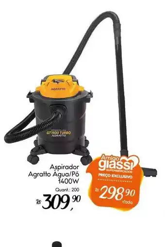 Giassi Supermercados Aspirador agratto agua pó 1400w oferta