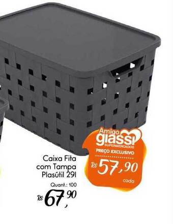 Giassi Supermercados Caixa fita com tampa plasútil oferta