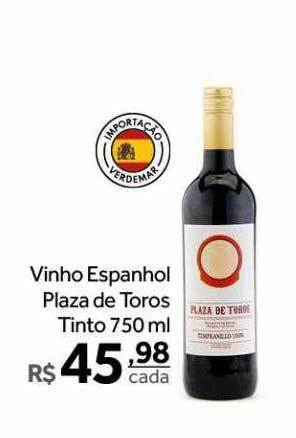 Verdemar Supermercado Vinho espanhol plaza de toros tinto oferta