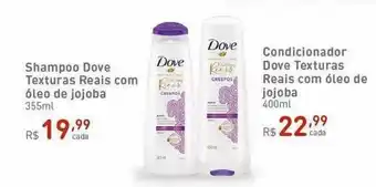 Shampoo dove texturas reais com óleo de jojoba condicionador dove texturas reais com óleo de jojoba