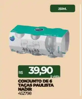Lojas Certel Conjunto de 6 taças paulista nadir oferta