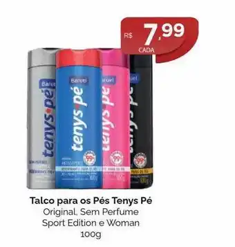Talco para os pés tenys pé original sem perfume sport edition e woman