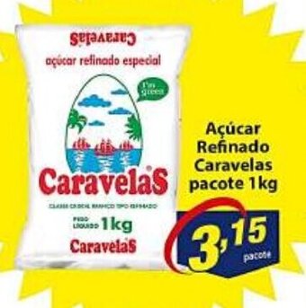 Acucar Refinado Caravelas pacote 1kg