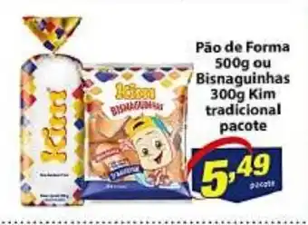 Vencedor Atacadista Pao de Forma 500g ou Bisnaguinhas kim 300g Tradicionais oferta