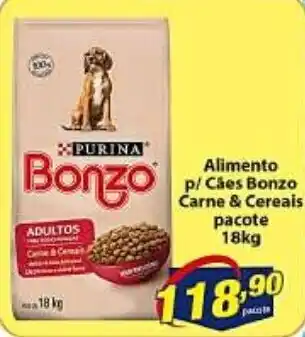 Vencedor Atacadista Alimento p/ caes Bonzo Carne & Cereais pacote 18kg oferta
