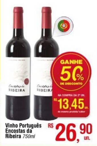 Fort Atacadista Vinho Portugues Encostas da Ribeira 750ml oferta