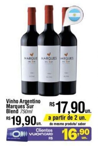 Fort Atacadista Vinho Argentino Marques Sur Blend 750ml oferta
