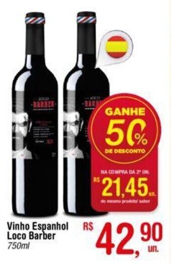 Fort Atacadista Vinho Espanhol Loco Barber 750ml oferta
