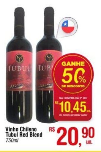Fort Atacadista Vinho Chileno Tubul Red Blend 750ml oferta